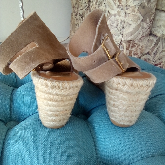 Kanna Suede Espadrille Peep Toe Wedges main image 0